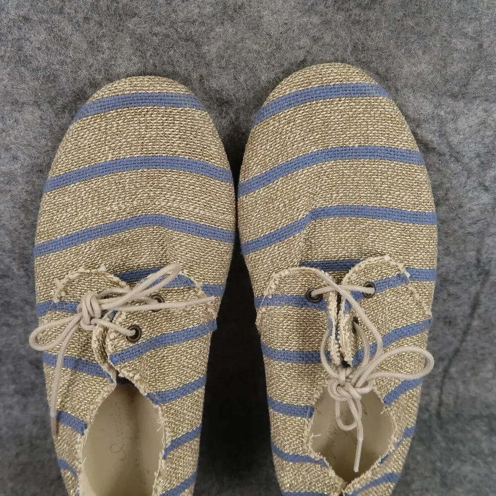 Anniel Shoes Womens 35 Oxford Ballet Flats Fashion Classic Metallic Stripe Soft